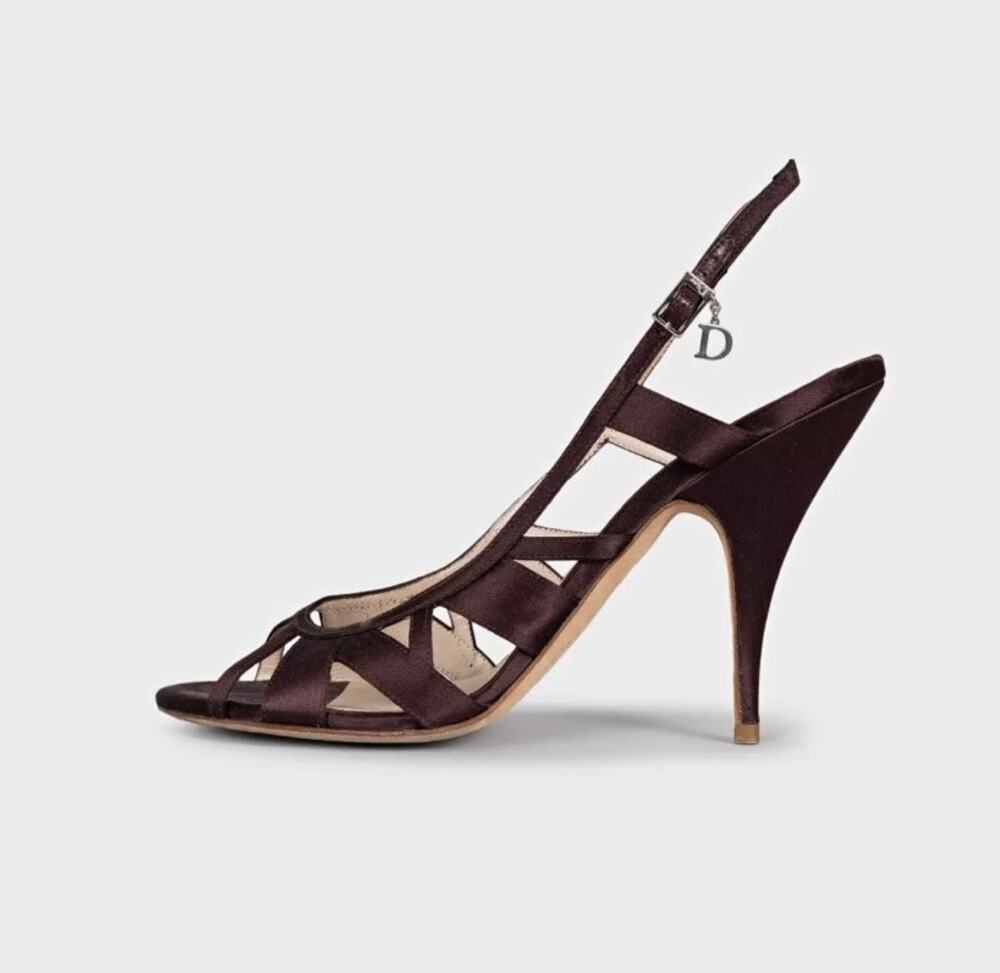 Christian Dior Purple Textile Heeled Sandals Size 39.5